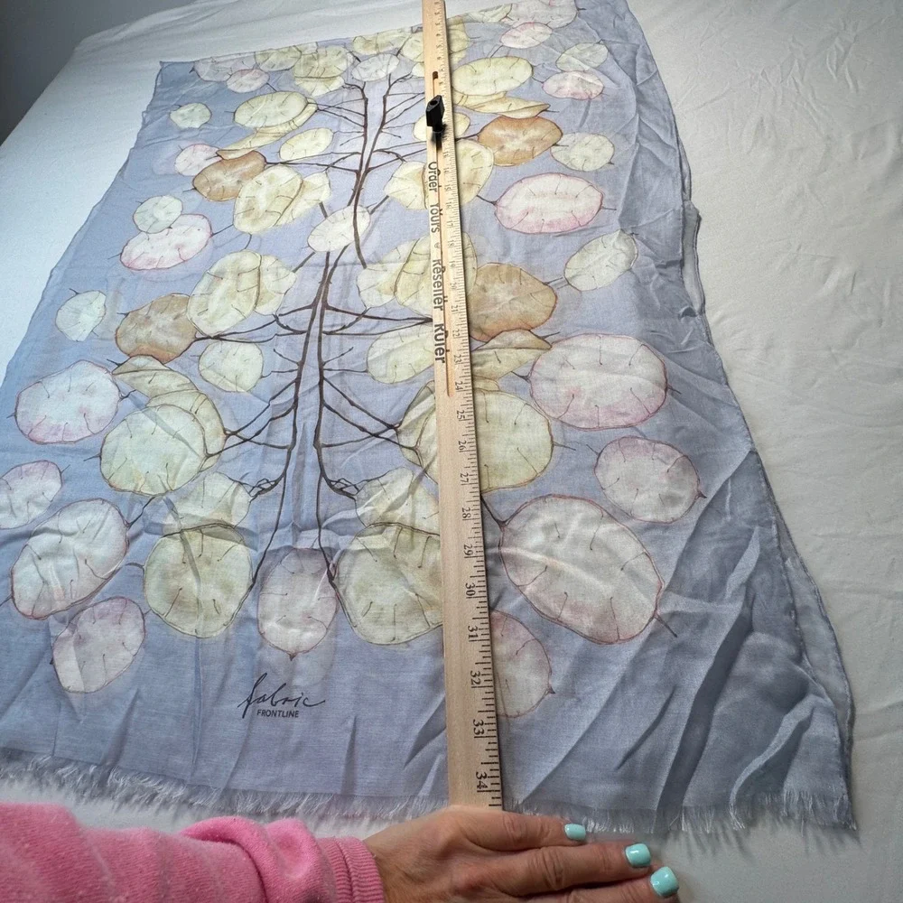 Fabric Frontline Zurich Scarf Modal Silk Handmade Switzerland Botanical Print